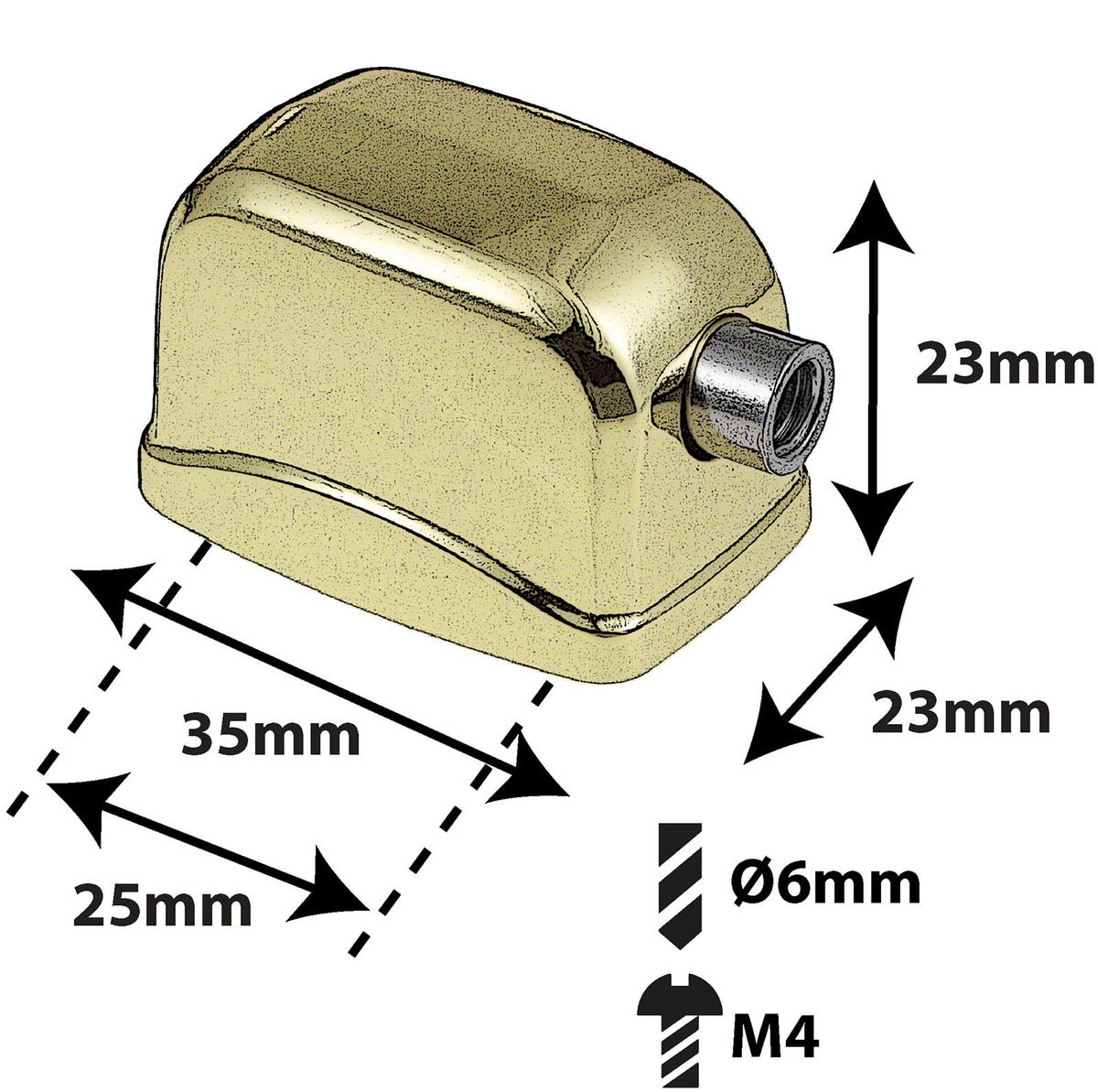 L17SDTT-BR Spanblok / Tom 25mm Goudkleurig (X1)