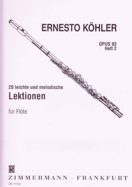Zimmermann Kohler Ernesto - 20 Etudes Melodiques Op.93 Vol.2