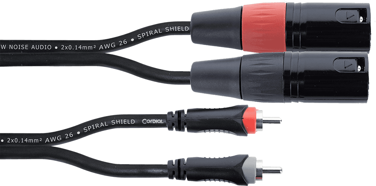 Dubbele Audiokabel XLR Male / RCA 1 M