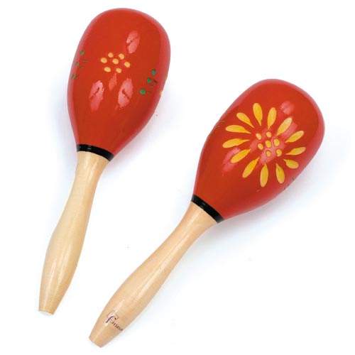Fuzeau Rode beschilderde houten maracas