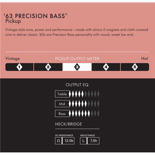 Pure Vintage '63 Precision Bass Pickup zwart