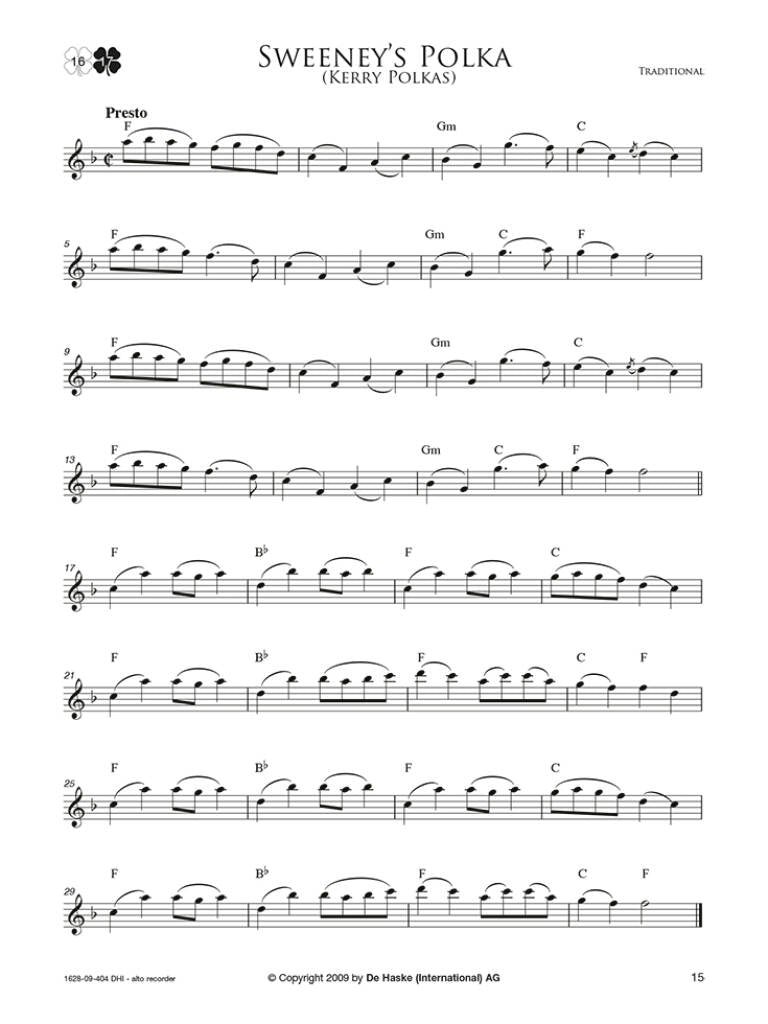 Irish Melodies Flûte A Bec Alto - Johow
