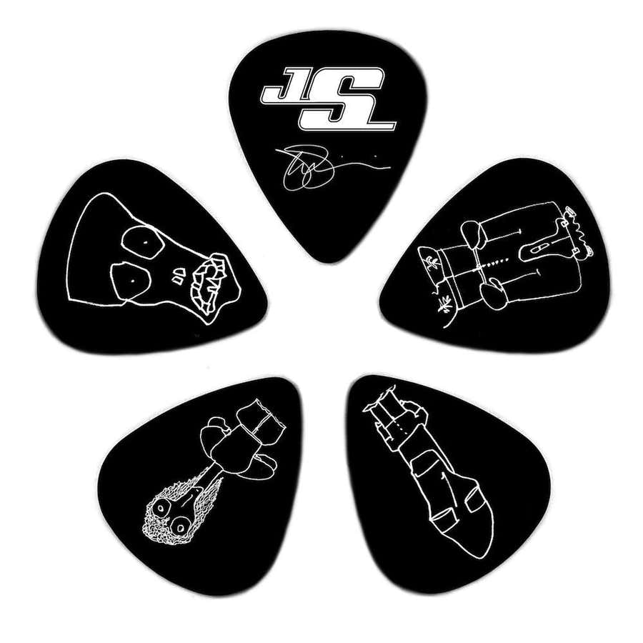 Joe Satriani zwarte gitaarplectrums 10-pack licht