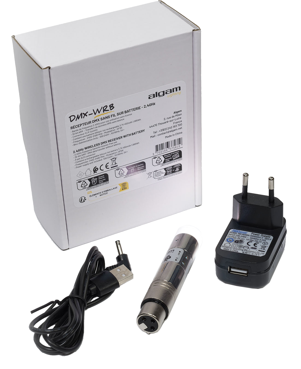 Algam Lighting DMX-WRB Draadloze DMX-ontvanger op batterij