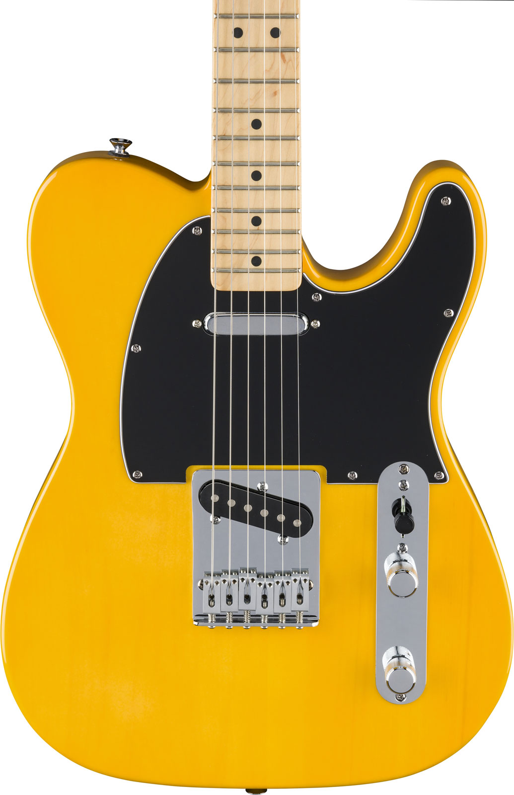 Standard Telecaster MN Zwarte slagplaat Butterscotchblond