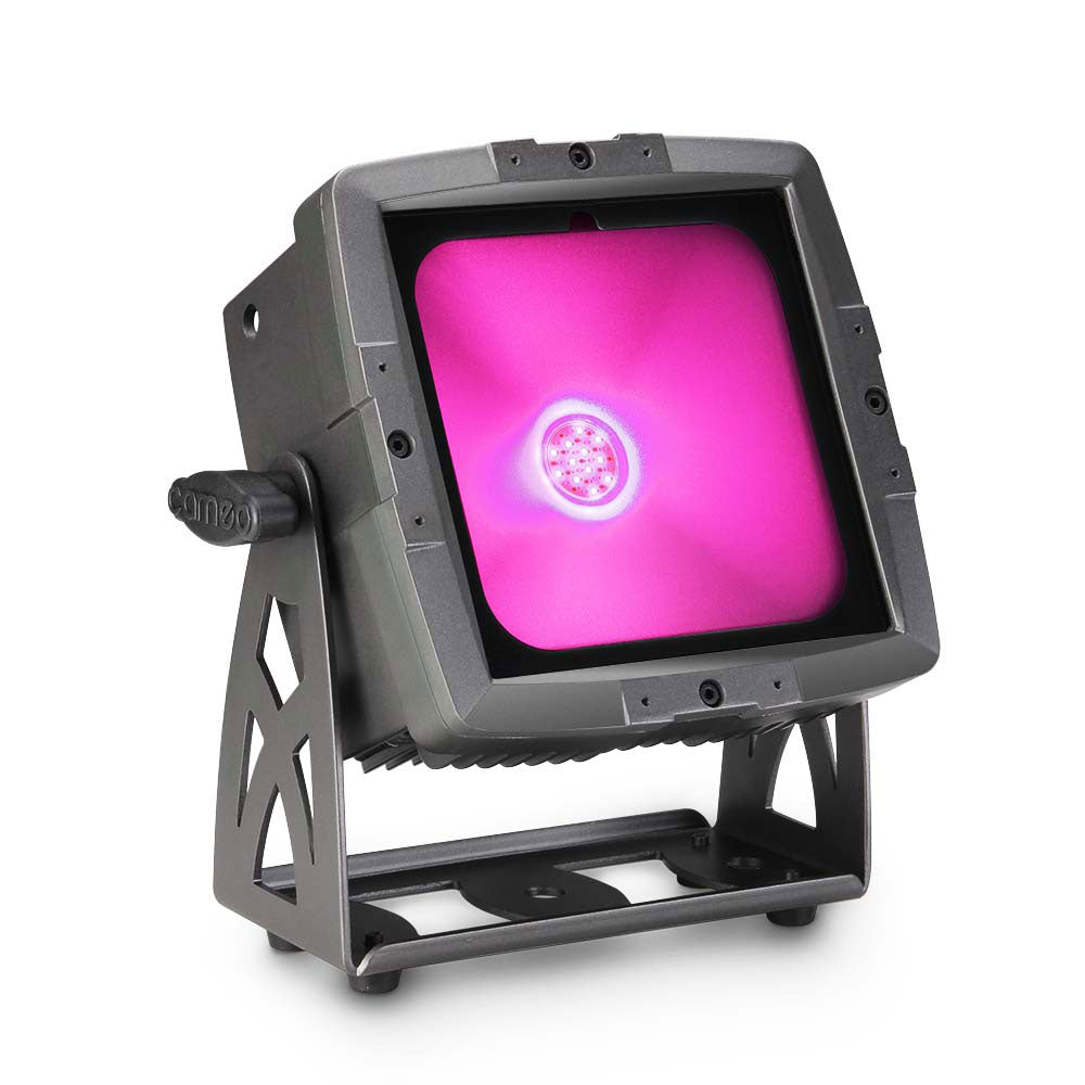 Cameo FLAT PRO FLOOD IP65 TRI - BUITENSTROOMLAMP MET 60 W TRICOLOR COB LED ZWARTE BEHUIZING