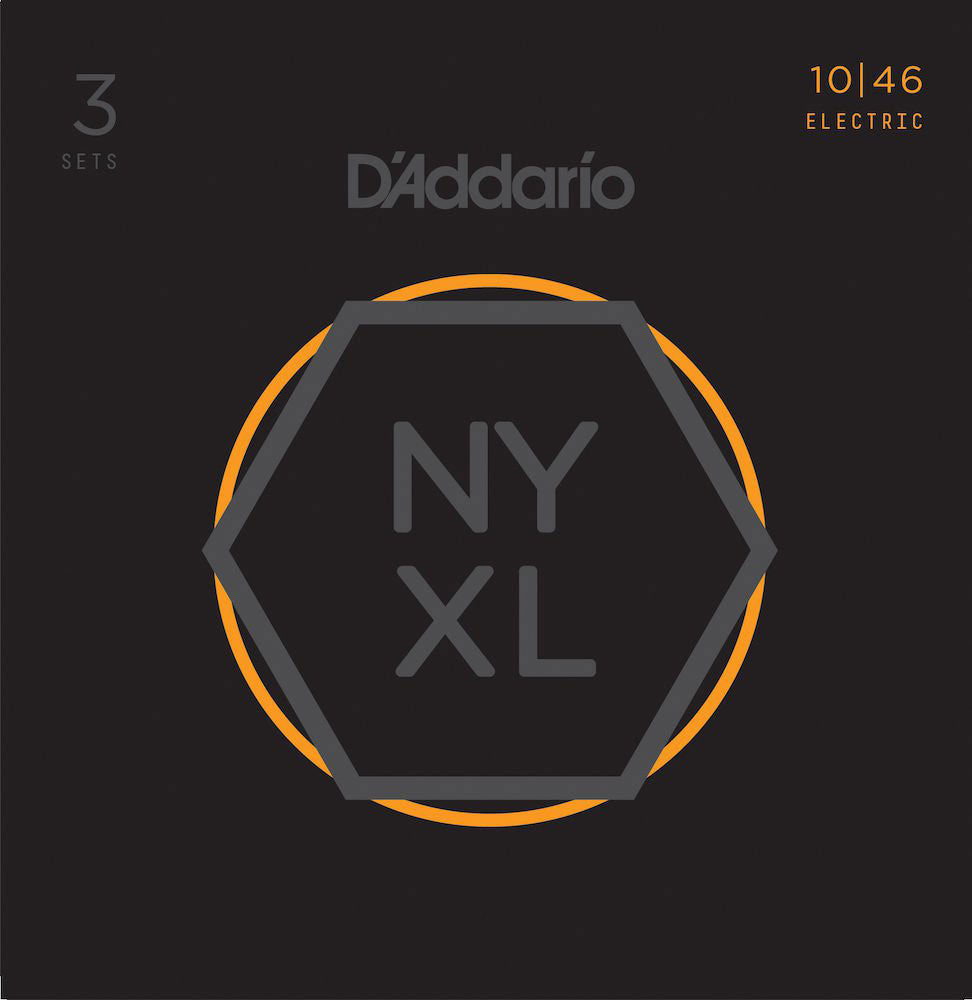 D'ADDARIO STRINGS FOR ELECTRIC GUITAR NYXL1046-3P NICKEL NET REGULAR LIGHT 10-46 (3 SETS)