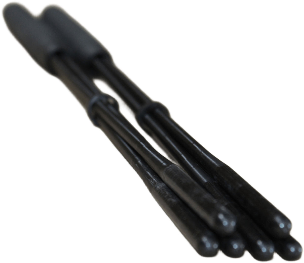 Tamborimstok 3 uitlopende strengen zwart, 36cm - hard
