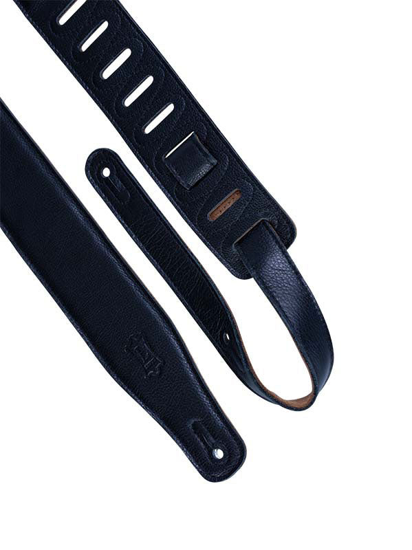 Gewatteerd Leer Met Suède Achterkant 6,4 Cm - Zwart