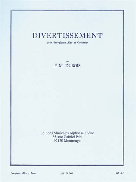 Leduc Divertissement For Saxophone And Orchestra
