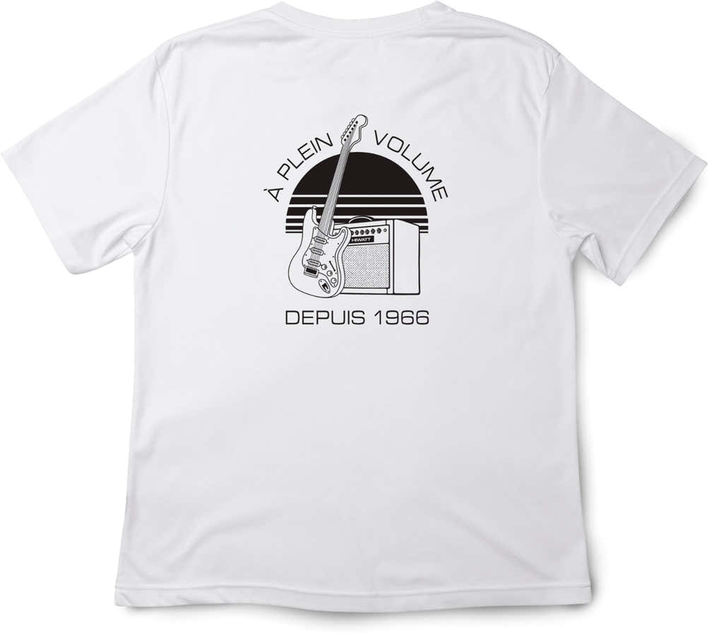 White T-Shirt Black Classic Logo M-Size