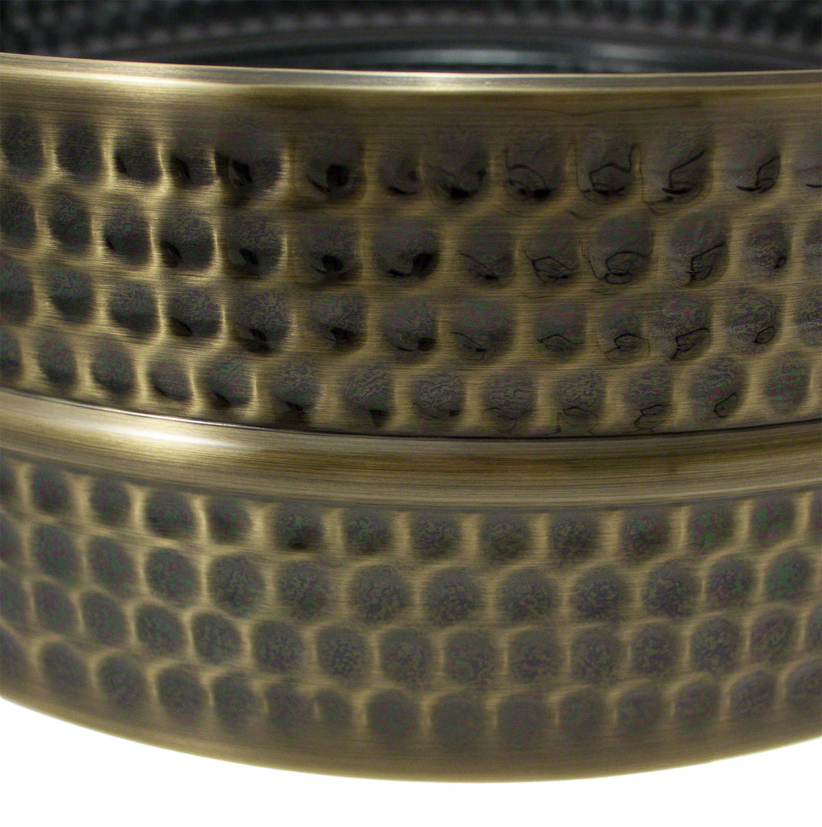 14X6.5 Gehamerde Messingketel Zwart Nikkel (messing)
