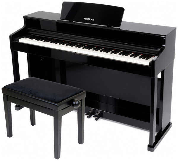 Woodbrass DP2 MK2 Pakket Zwart + Pianobank